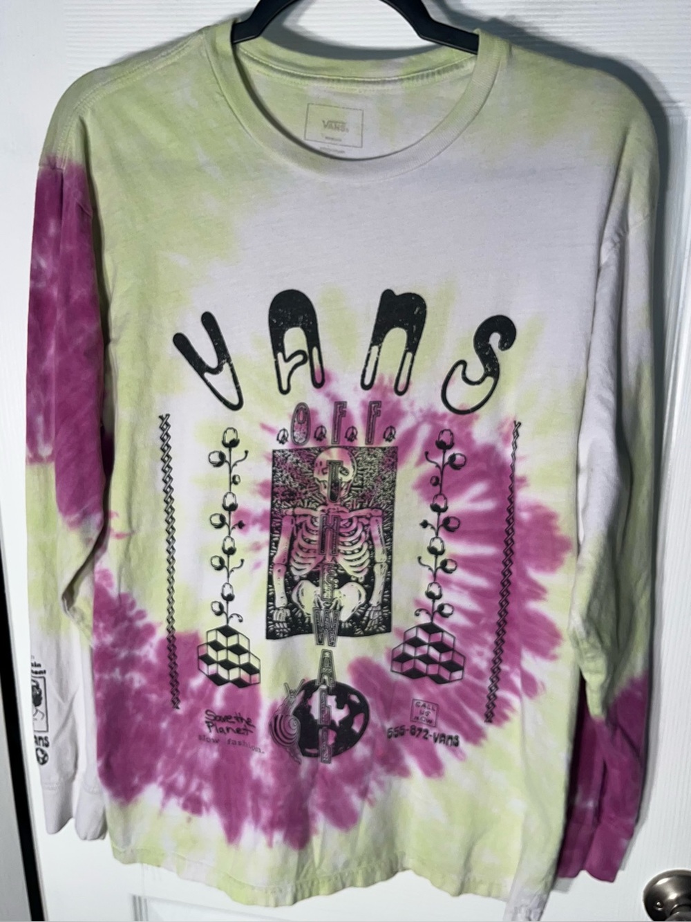 Men’s Vans Slow Fashion Tie Dye Long Sleeve T-Shirt L Save The Planet Medium M